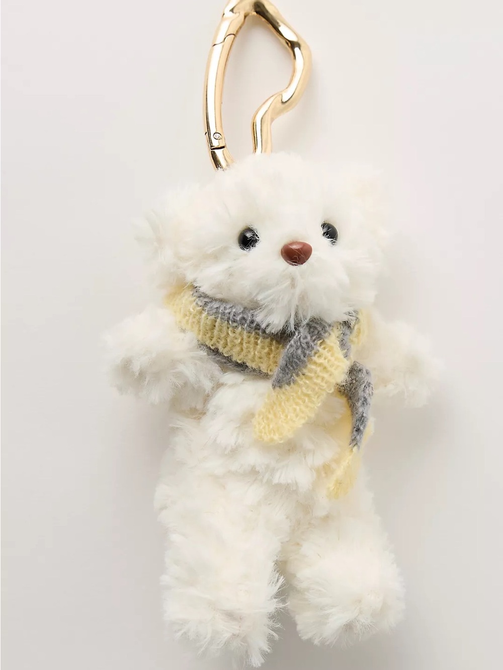 NWT FREE PEOPLE Fuzzy Bear Bag Charm | White MSRP $28 CURRENT ON FP WEBSITE - Picture 2 of 4
